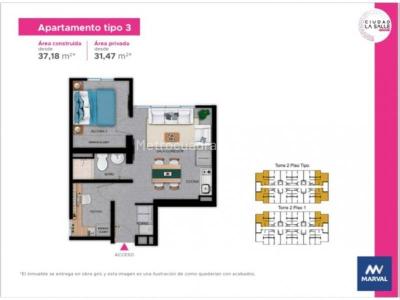 Apartamento de 2 alcobas en venta en La Salle, Bogotá, 38 m² · foto 2 de 20