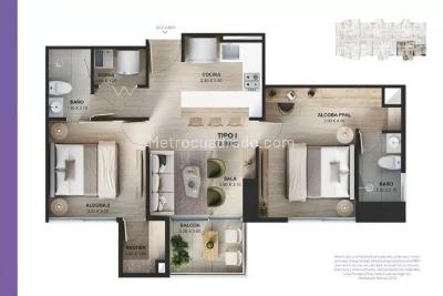 Apartamento de 2 alcobas en venta en Las Vegas, Sabaneta, 64 m² · foto 20 de 20