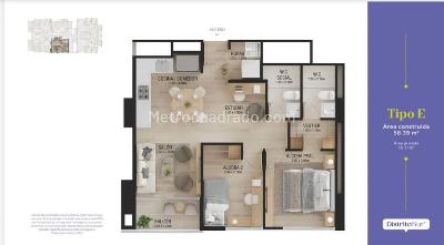 Apartamento de 2 alcobas en venta en Las Vegas, Sabaneta, 55 m² · foto 10 de 10