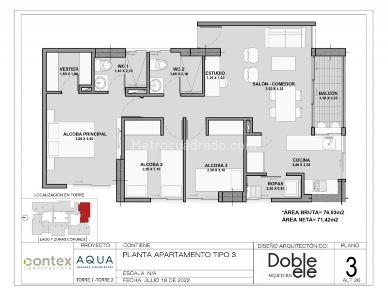 Apartamento de 3 alcobas en venta en Ojo De Agua, Rionegro, 76 m² · foto 15 de 15
