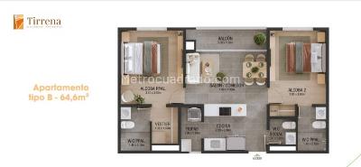 Apartamento de 2 alcobas en venta en San Jose, Sabaneta, 64 m² · foto 2 de 7