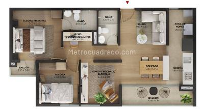 Apartamento de 2 alcobas en venta en Serramonte, Bello, 59 m² · foto 15 de 15