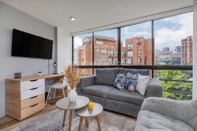 Apartamento de 1 alcoba en arriendo en La Aguacatala, Medellín, 48 m² · foto 2 de 9