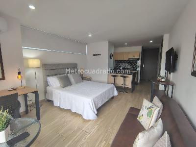 Apartamento de 1 alcoba en arriendo en La Aguacatala, Medellín, 38 m² · foto 4 de 9