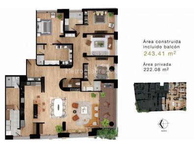 Apartamento de 3 alcobas en venta en El Retiro, Bogotá, 243 m² · foto 3 de 6
