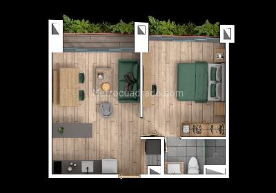 Apartamento de 1 alcoba en venta en Santa Barbara, Bogotá, 50 m² · foto 3 de 10