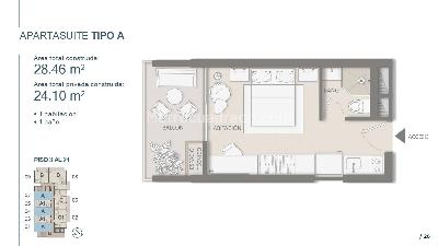 Apartamento de 1 alcoba en venta en Pozos Colorados, Santa Marta, 24 m² · foto 6 de 7