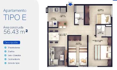 Apartamento de 3 alcobas en venta en Chapinero, Bucaramanga, 56 m² · foto 10 de 15