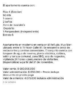 Apartaestudio en venta en El Refugio, Bogotá, 50 m² · foto 10 de 10