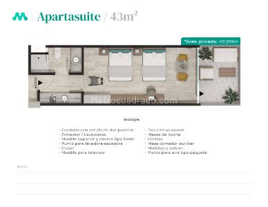 Apartaestudio en venta en Portal De Genovés, Barranquilla, 43 m² · foto 4 de 4