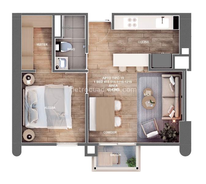 Apartamento en Arriendo, CIUDAD SALITRE   Zona Urbana, Bogotá D.C. - Widok 6