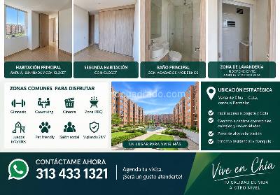 Apartamento de 2 alcobas en venta en Chia, Chía, 49 m² · foto 3 de 11