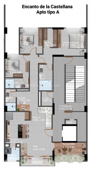 Apartamento en Venta, LAURELES LA CASTELLANA   Noroccidente, Medellín - Widok 4