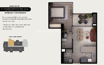 Apartamento de 1 alcoba en venta en Las Lomitas, Sabaneta, 49 m² · foto 16 de 19