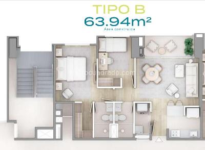 Apartamento de 2 alcobas en venta en Poblado Ciudad Del Rio, Medellín, 63 m² · foto 8 de 15