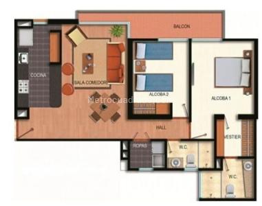 Apartamento de 2 alcobas en venta en Maria Cristina, Bogotá, 77 m² · foto 18 de 18