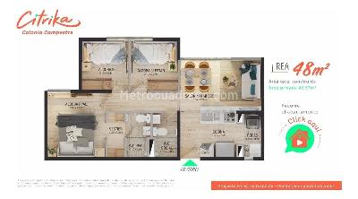 Apartamento de 3 alcobas en venta en Milla Fontibon, Rionegro, 48 m² · foto 5 de 20