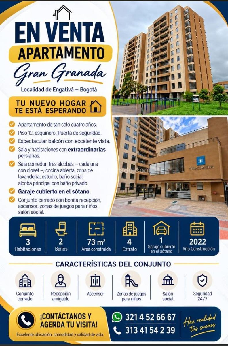 Apartamento de 3 habitaciones en venta en Gran Granada Zona Urbana, Bogotá — imagen 1 de 20