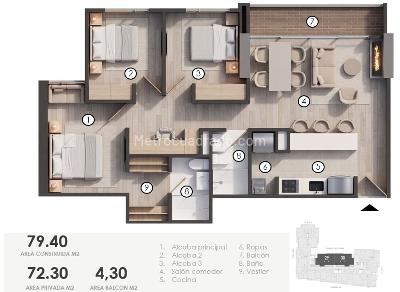 Apartamento en venta en Cantalejo, Bogotá · foto 3 de 11