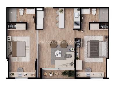 Apartamento de 2 alcobas en venta en Santa Barbara Usaquen, Bogotá, 70 m² · foto 4 de 13