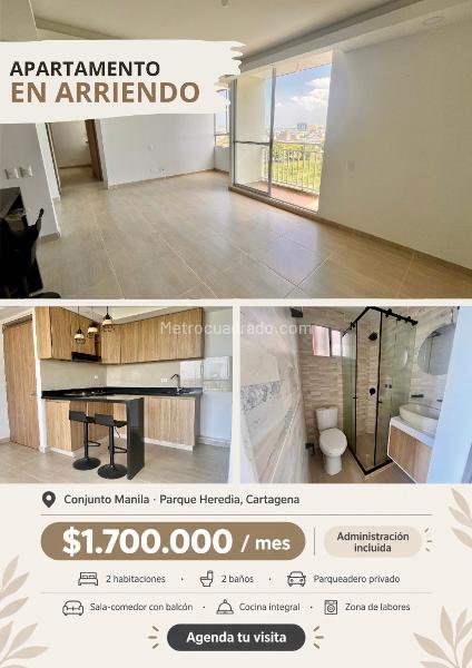 Apartamento en Arriendo, TERNERA Área Urbana, Cartagena de Indias